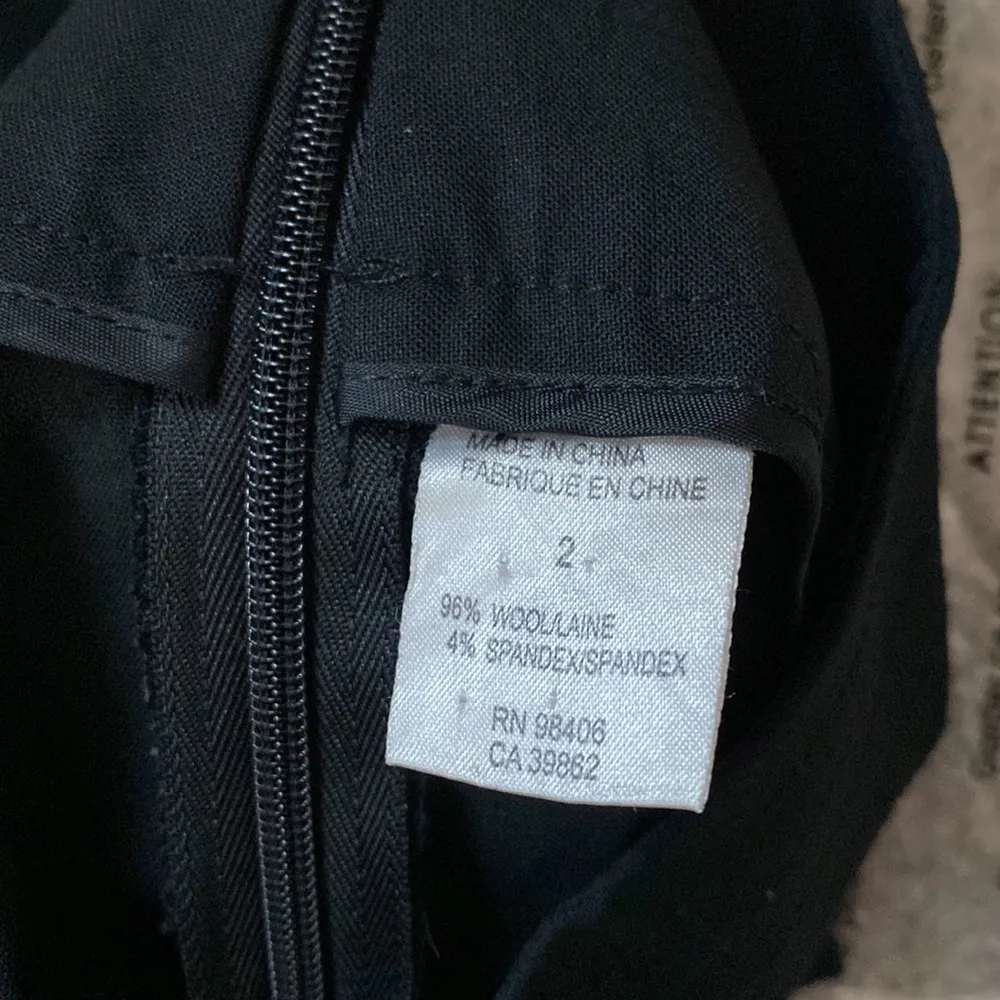 Theory Cropped Slim Leg Black Tuxedo Waist Trouser Pant Size 2 - Image 7