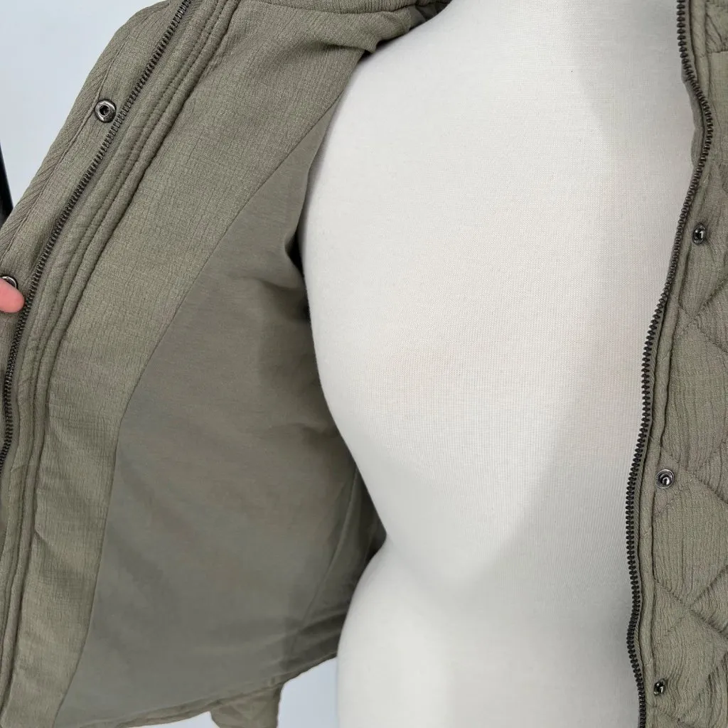 Market & Spruce  Quilted Field Jacket Olive Green Size Small NWT - Image 7