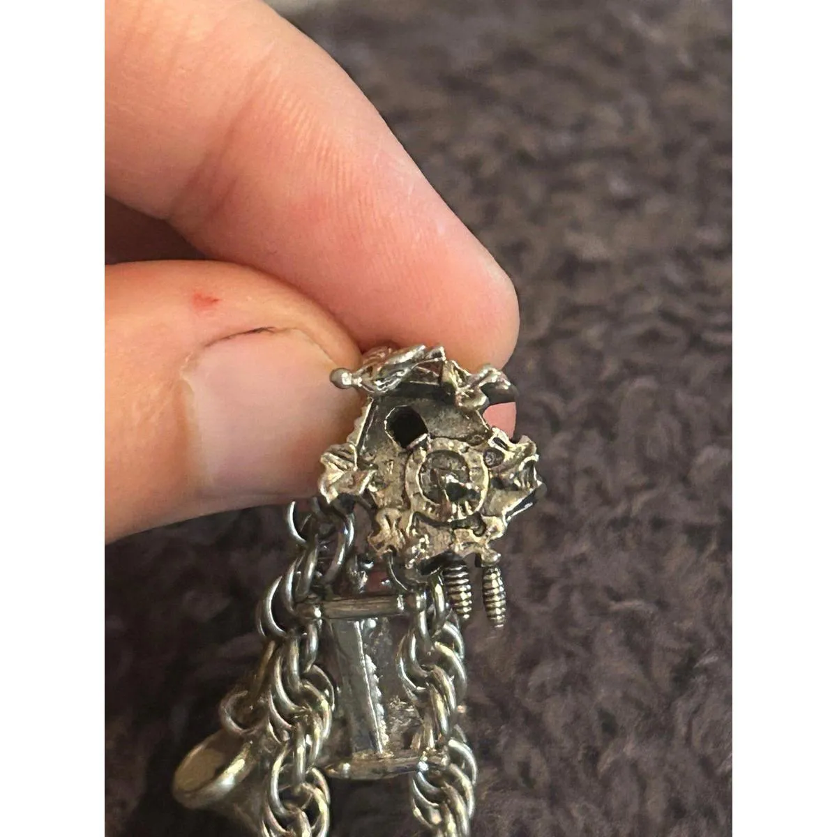 S53 bracelet Kookoo golf Santa and more 925 sterling silver heavy 7.25 inch long - Image 7