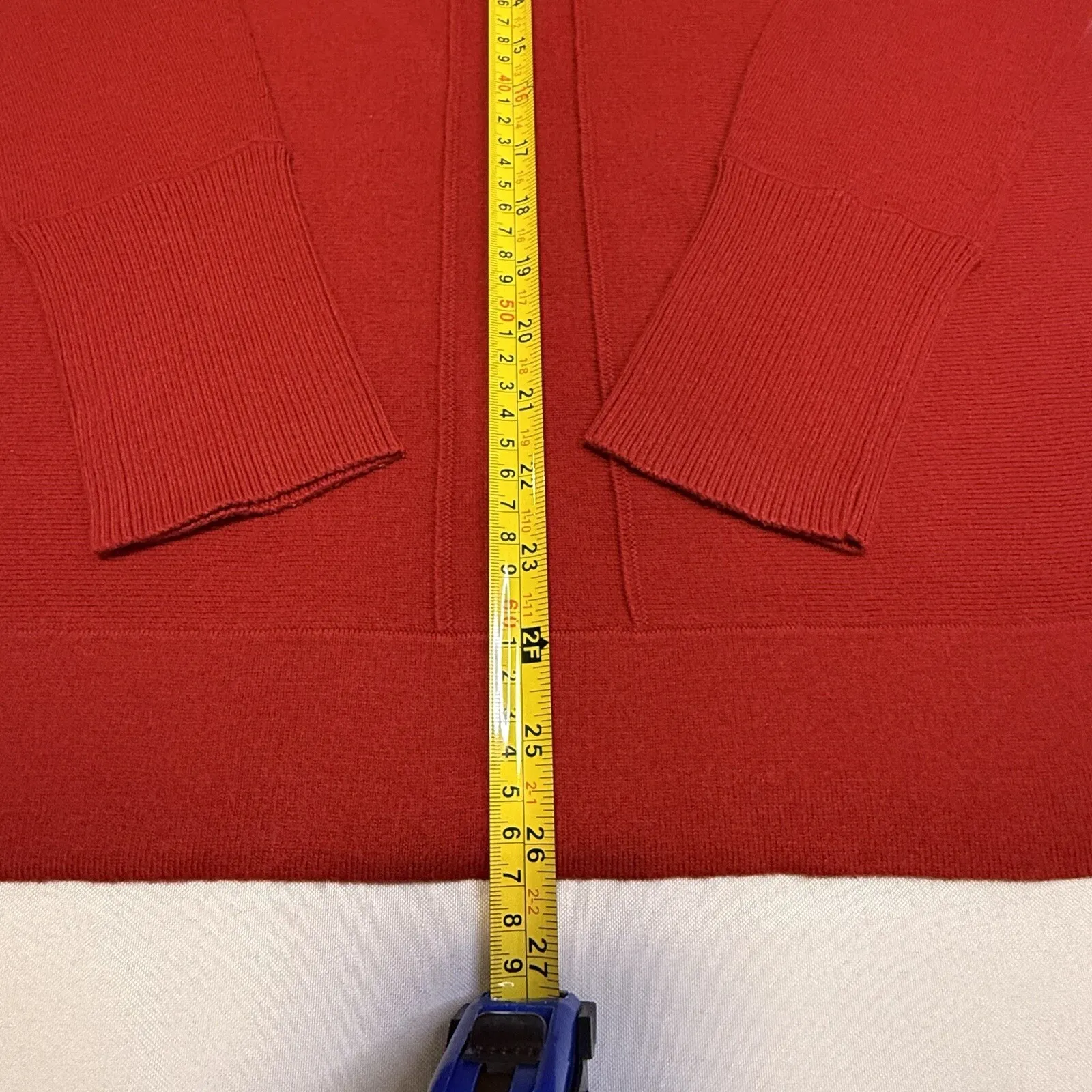 Eddie Bauer Women's Red‎ V-Neck Long Sleeve Warm Work Top Sweater, Size Medium # - Image 11