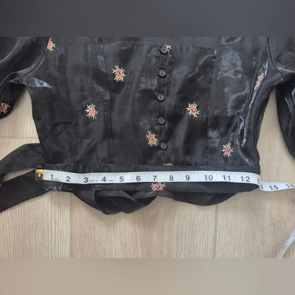 Topshop Black Embellished Blouse 🌸🖤💐 - Image 4