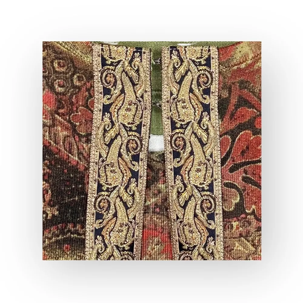 Chico’s ᪥ Silk Brocade Trim Printed Cardigan Twin Set ᪥ Sage Floral ᪥ Large ᪥ - Image 12