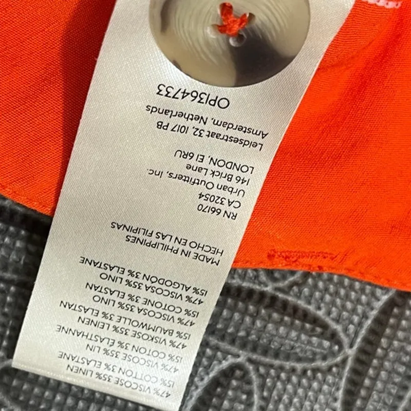 Maeve Pants Women's 20W Orange The‎ Colette High Rise Wide Leg Linen Anthro - Image 4