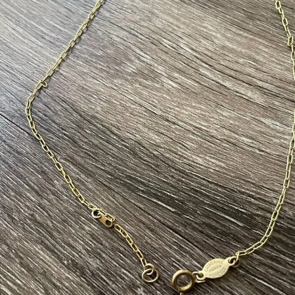 Catherine Popesco Blue Stone Seahorse Animal Pendant Necklace France Gold Tone - Image 11