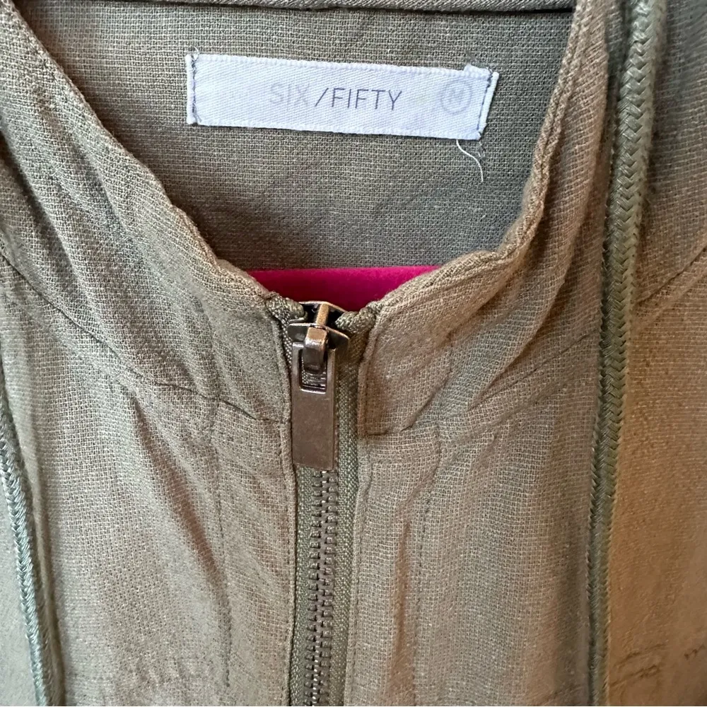 Six/Fifty Army Green hooded bomber jacket size M EUC Size M - Image 3