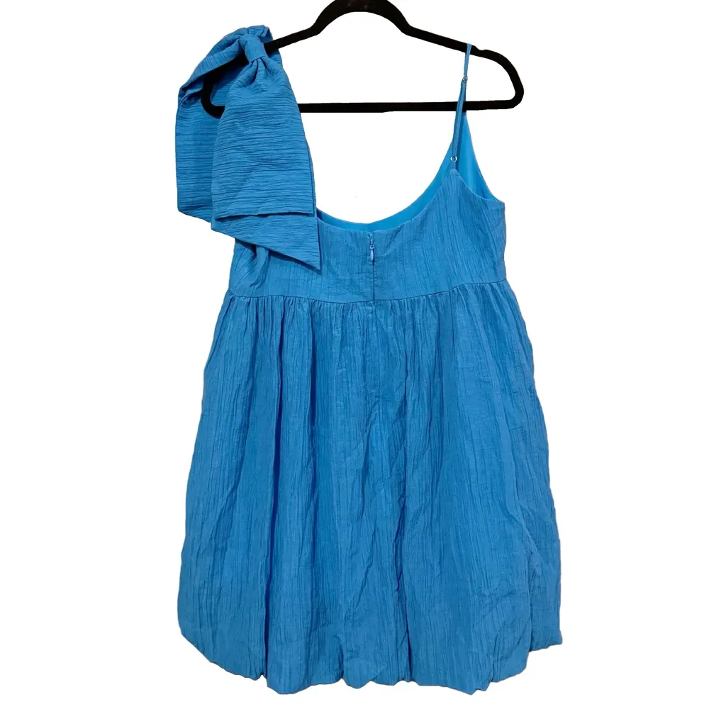 Gianni Bini x Jess Southern Caribbean Blue Bow Shoulder Lennon Mini Dress Size 6 - Image 5