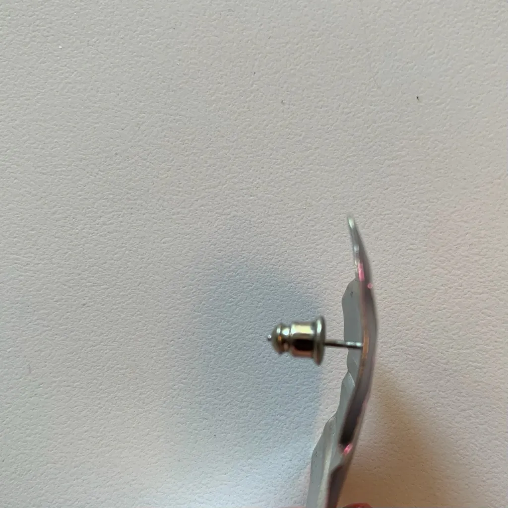 Vintage 1980s lightweight blue & green enamel cloisonné like earrings - Image 7