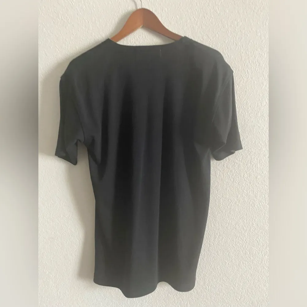 Vintage Colorful Embellished Appliqué Tropical Fish Bubbles Black T - Image 7