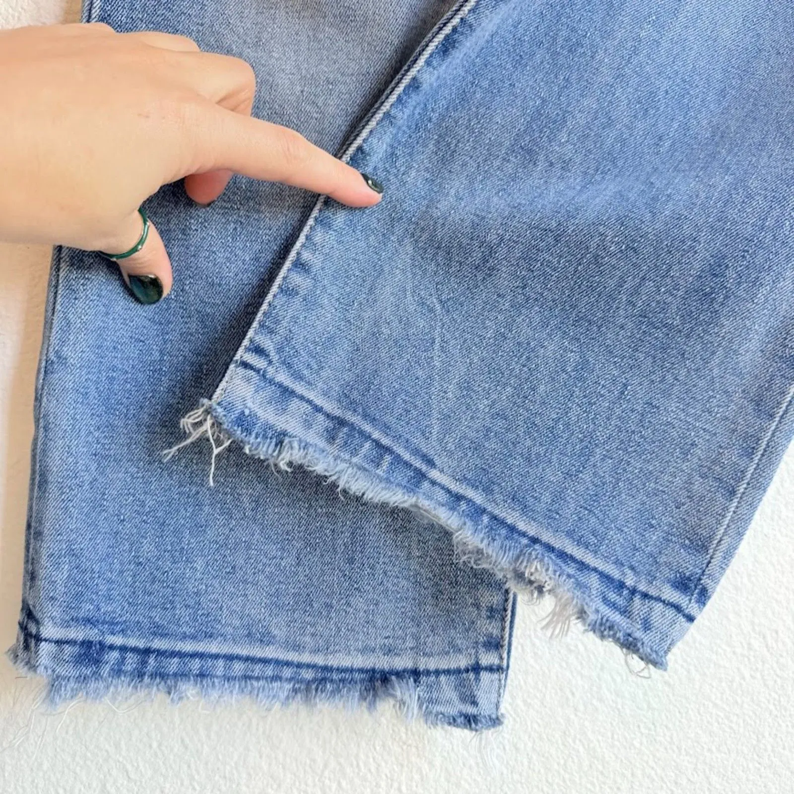 DL1961 Mara Instasculpt Straight Ankle Jeans size 30 in Distressed Knee Riptide - Image 5