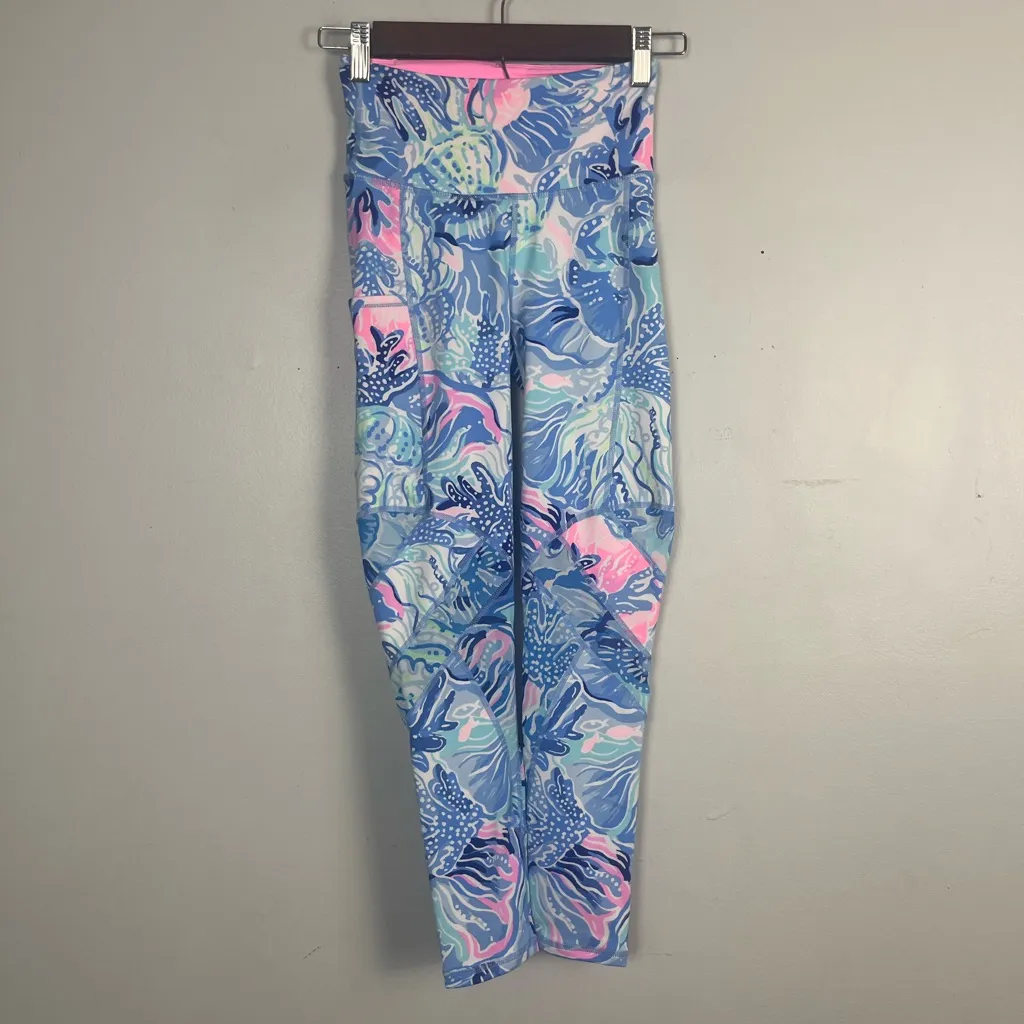 Lilly Pulitzer LUXLETIC Weekender High Rise Midi Legging Saltwater Blue 2XS - Image 2