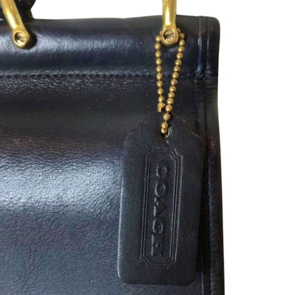 Vintage COACH WILLIS Navy Blue Glove Tanned Leather Shoulder Bag 9927 COA - Image 16