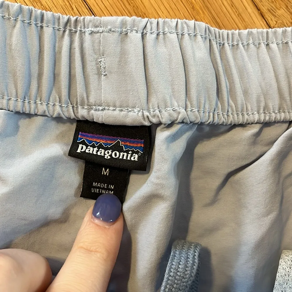 Patagonia Light Blue Barely Baggies Shorts Sz M - Image 2