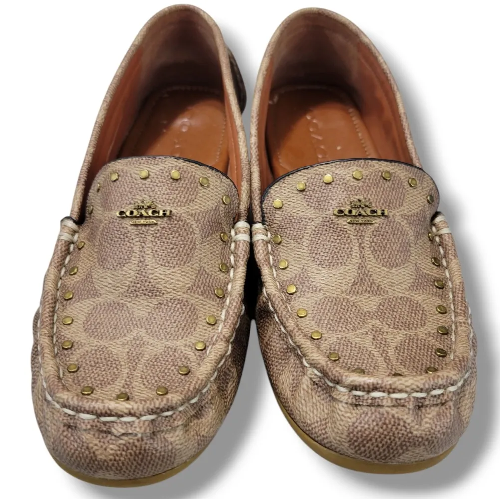 Coach Shoes Size 7.5B Coach McKenna Driver Loafers Coach Signature Monogram Logo Women's Shoes - Image 4