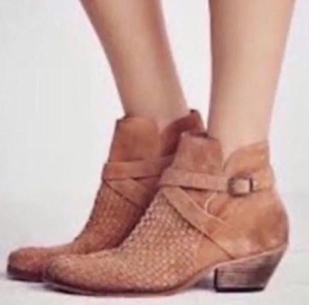 'Venture' Woven Suede Ankle Boots - Image 7