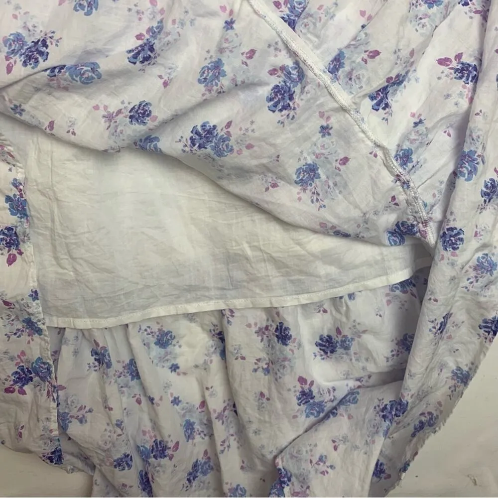 Love Shack fancy women's small white floral maxi dress tiered target purple doen - Image 8