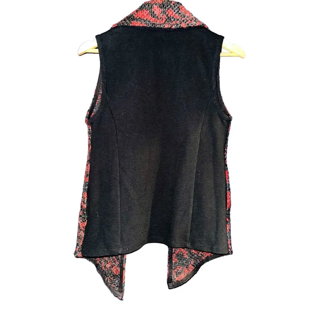 Anthropologie Dolan Wool Mohair Cardigan Vest Women's Size XS Artsy Lagenlook Red - Image 3