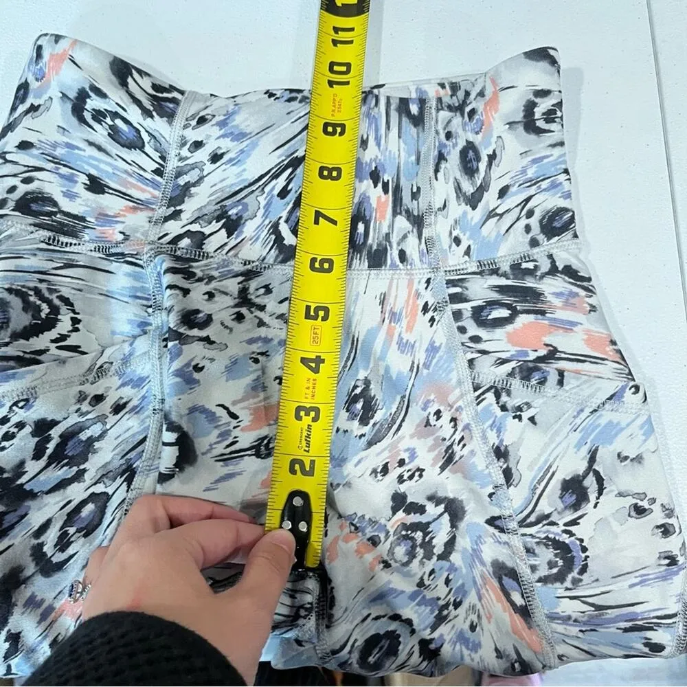 Freely Academy High Rise Patterned Crop Leggings Womens Small Blue - Image 6