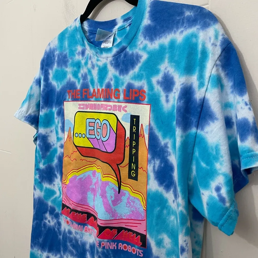 Flaming Lips Band T Shirt Tie Dye Blue Teal Tripping Ego Yoshimi Battles Size M Size M - Image 3