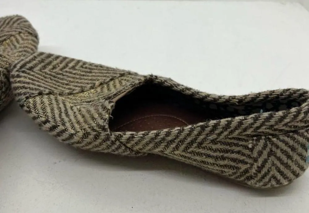 Toms Brown Fabric Knit Flat Casual Slip On Low Round Toe Shoes Women Size 7.5 - Image 8
