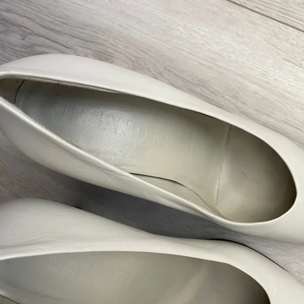 Jil Sander  Pumps leather pointed toe womens White size 39.5 designer classic - Image 3