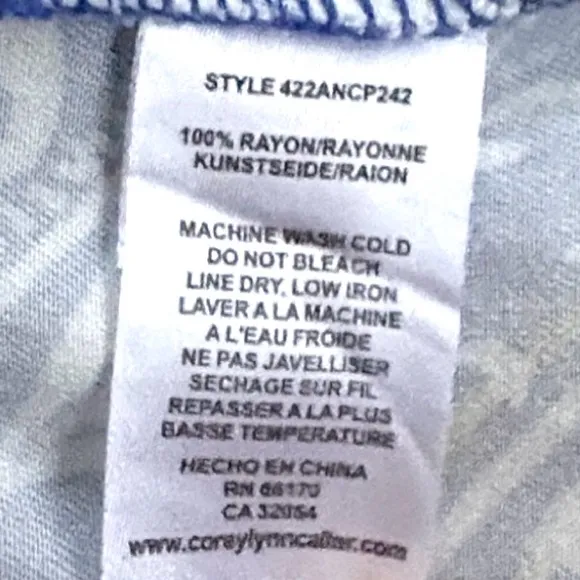 EUC Anthropologie Cory Lynn Calter Everly Blue Palm Tree Motif Size XS - Image 9