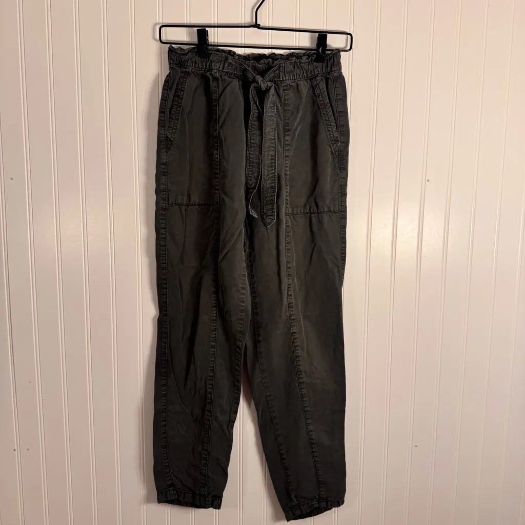 Aerie Pull On High-Waist Cargo Pants Washed Charcoal Gray Women’s Size XS - Image 2