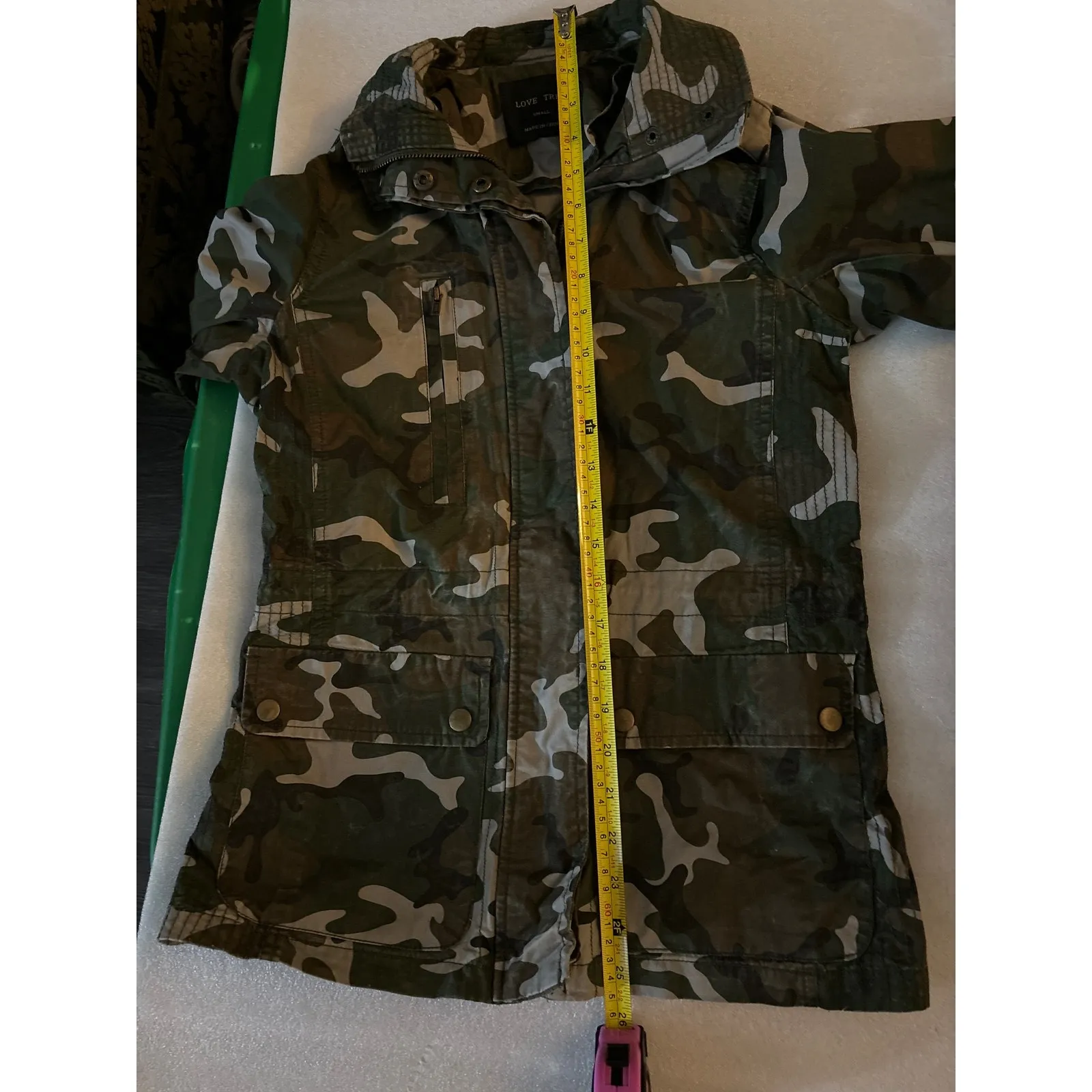 Love Tree Camouflage Jacket S Green/Brown Y2K Cabincore Fisherman Gorpcore Print - Image 9