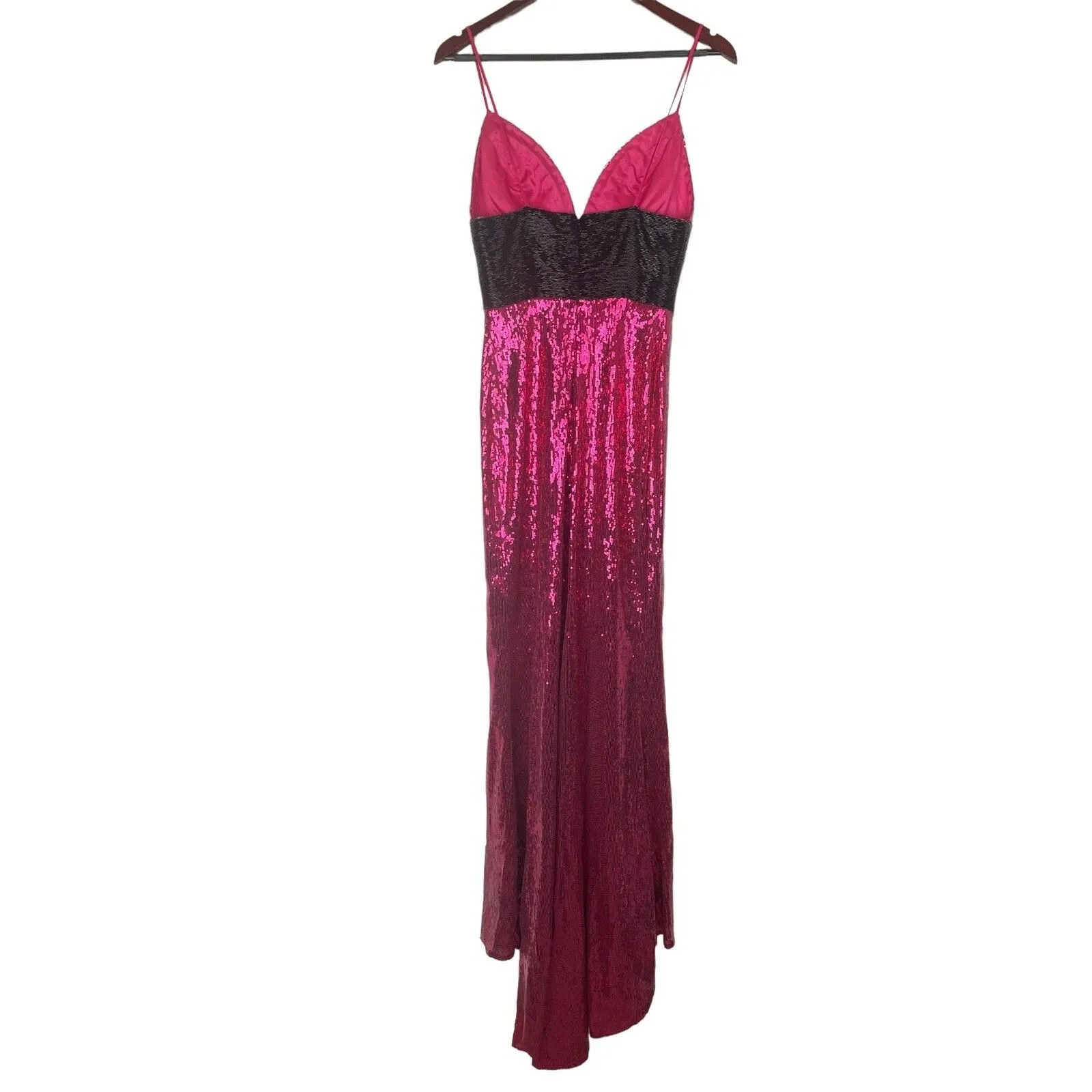 Sherri Hill Gown Pageant Prom Dress Formal Evening beaded Sz 6 sequin pink - Image 4