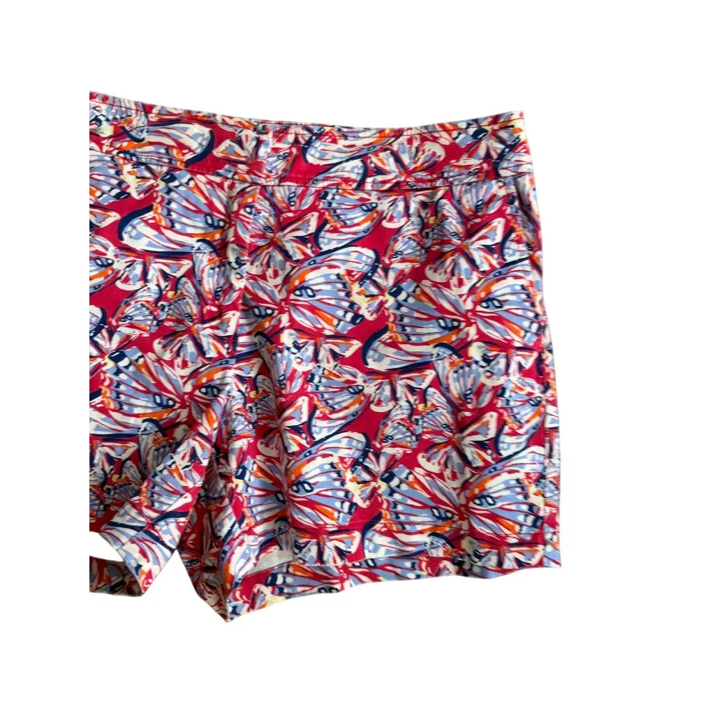 JUNIPER & LIME Cotton Blend Butterfly Print Shorts Size 12 Red - Image 8