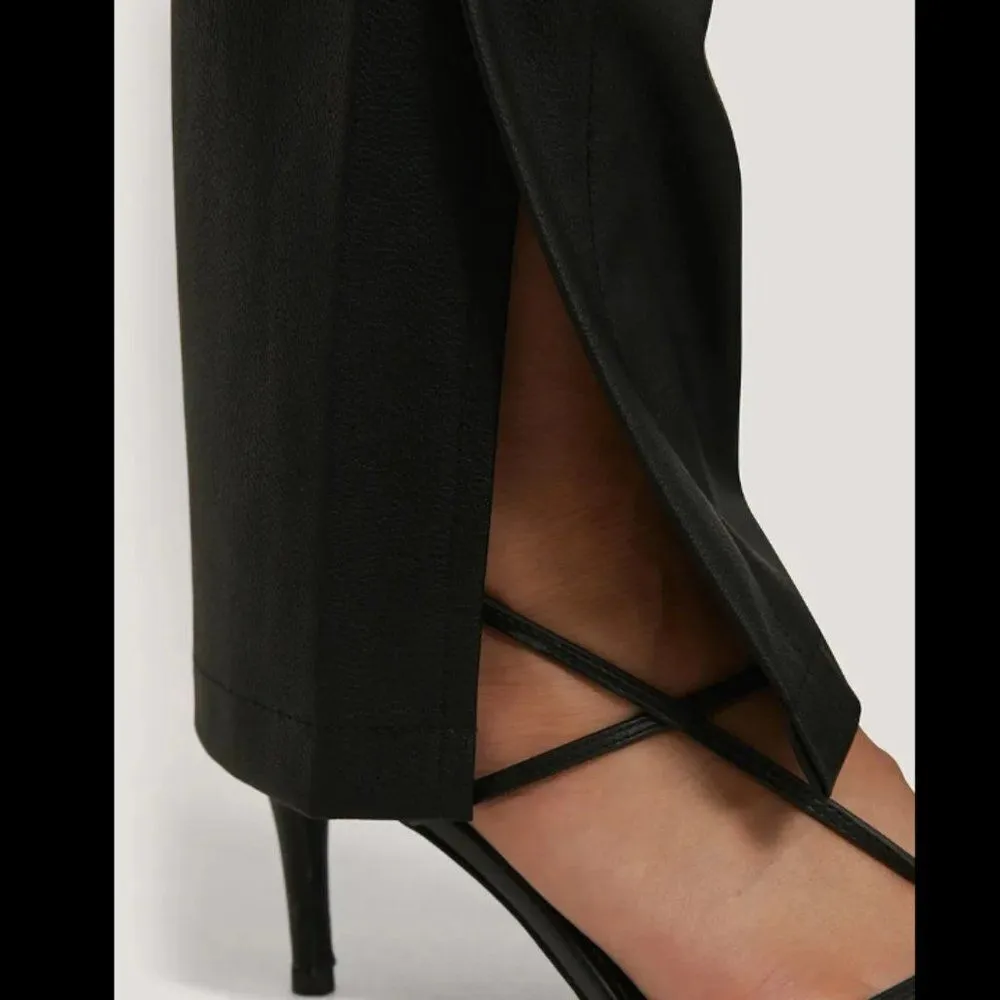 NA-KD PU Side Slit Leggings XSmall EU34 - Image 4