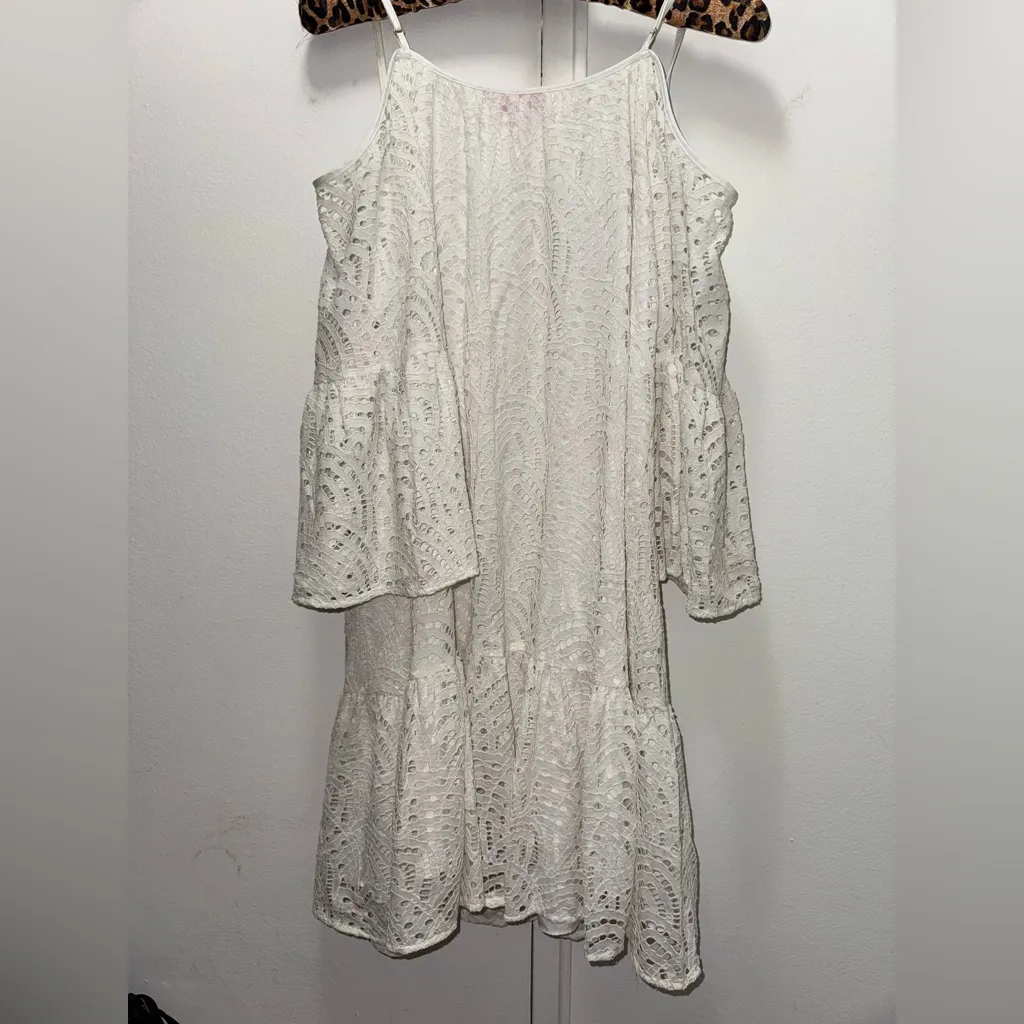 Lilly Pulitzer Alanna White Lace Cold Shoulder Dress Size XXS - Image 7