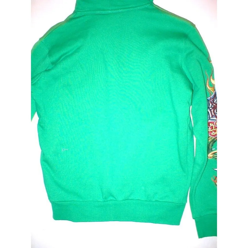 New $179 Womens Romeo Juliet Couture Hoodie Green Tattoo Small S Jacket Fleece - Image 5