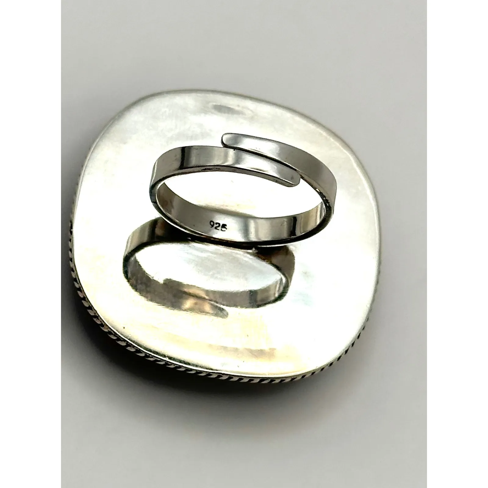 Handmade Billiard‎ 8 Ball Statement Sterling Silver Ring Adjustable Size - Image 6