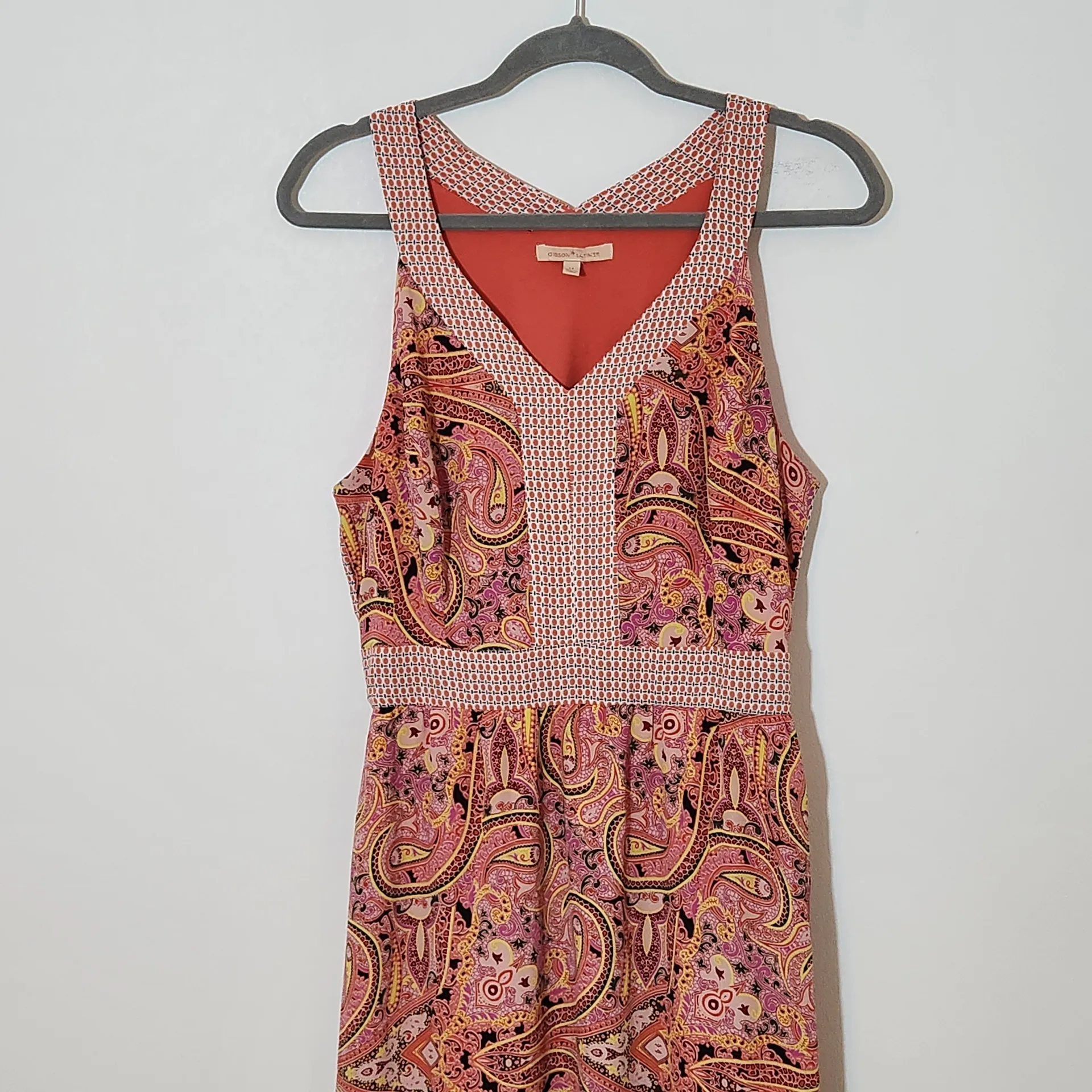Gibson Latimer Sleeveless Pink Paisley Maxi Dress Size Medium Boho Maxi Dress - Image 4