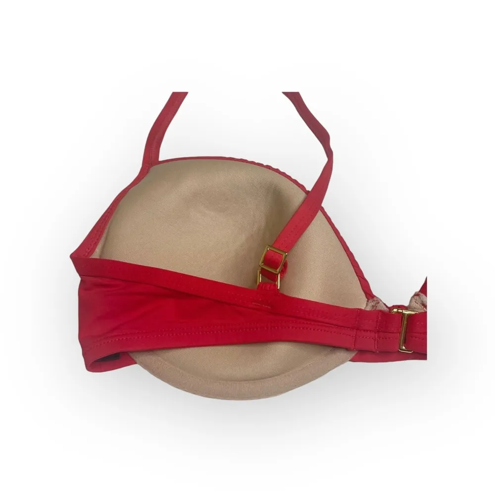 La Blanca ᯾ Whipstich Grommet Detailed Underwire Cup Bikini Top ᯾ Red ᯾ Large - Image 5