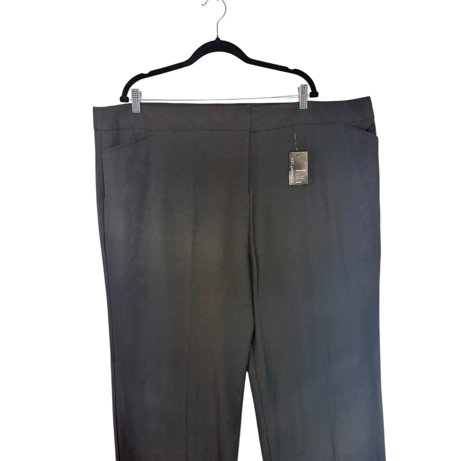 Avenue Women's Black Trouser Cool Hand Straight Leg Pants Classic Size 26T New - Image 3