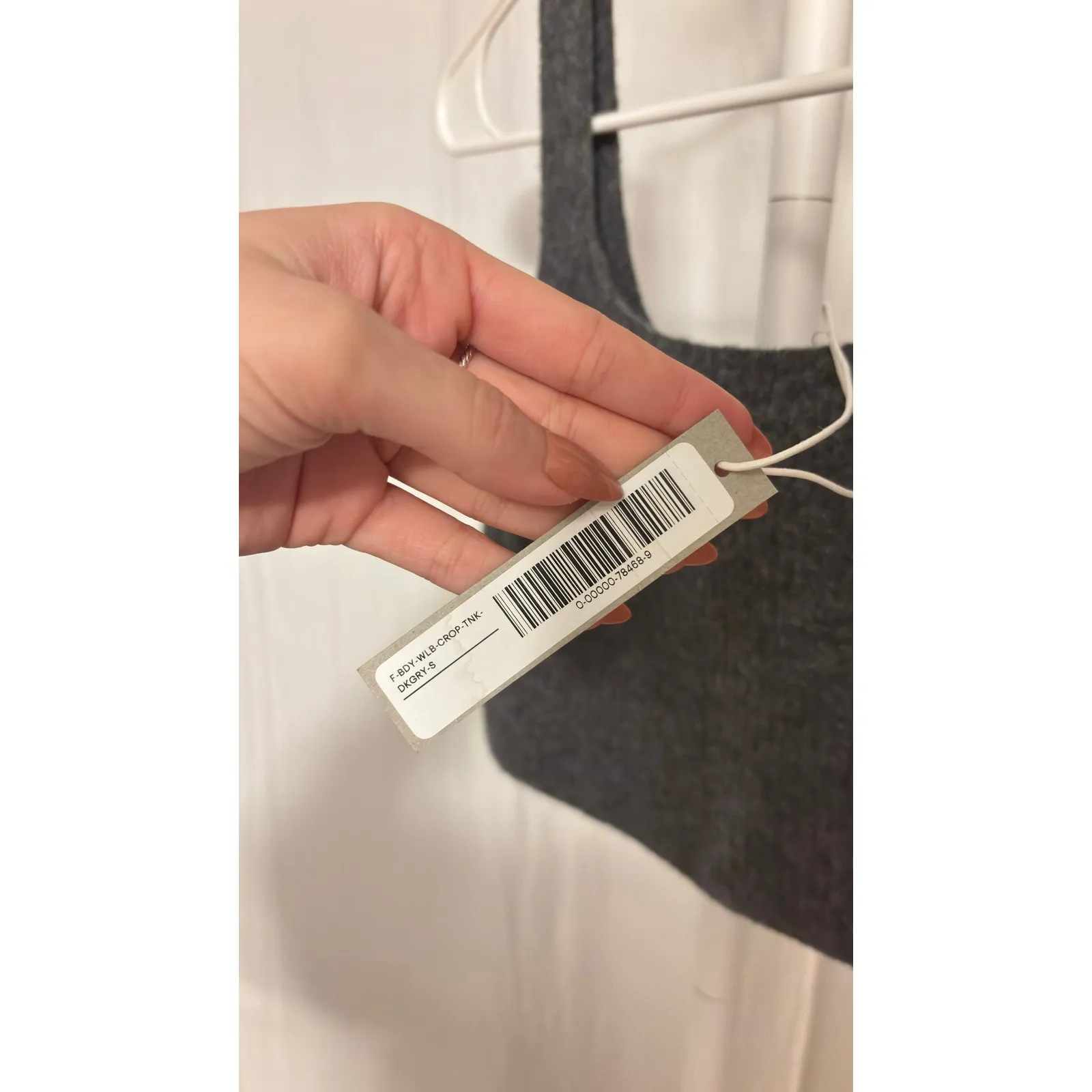 $40 NWT Everlane The Cozy Wool Charcoal Grey Ribbed Crop Tank Top Sweater Size S - Image 4