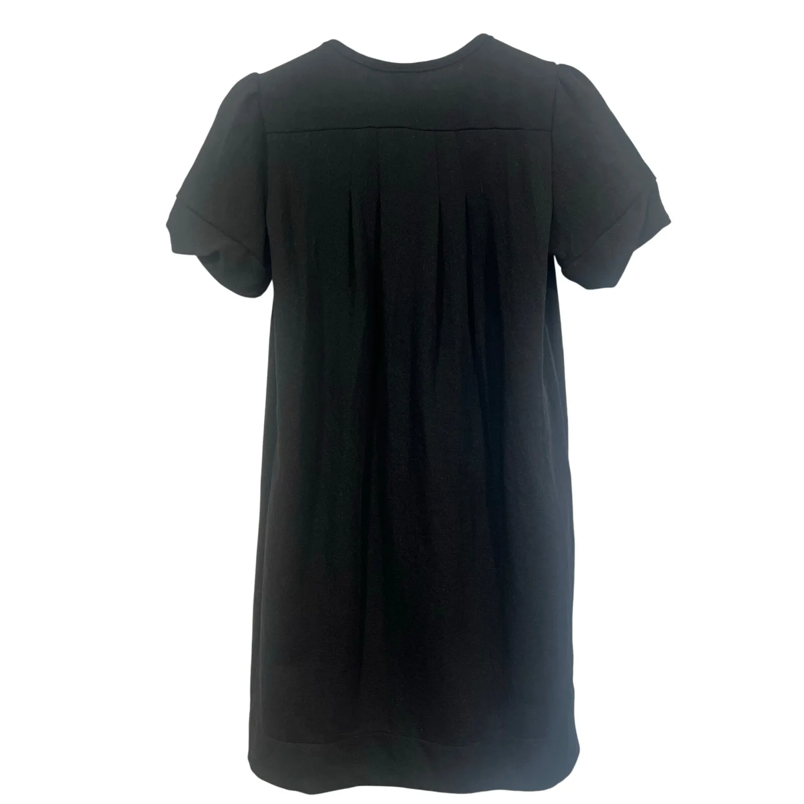 Women’s Cotton Whitchy Goth Grunge Puff Sleeve Shift Dress Medium Black Cotton - Image 3