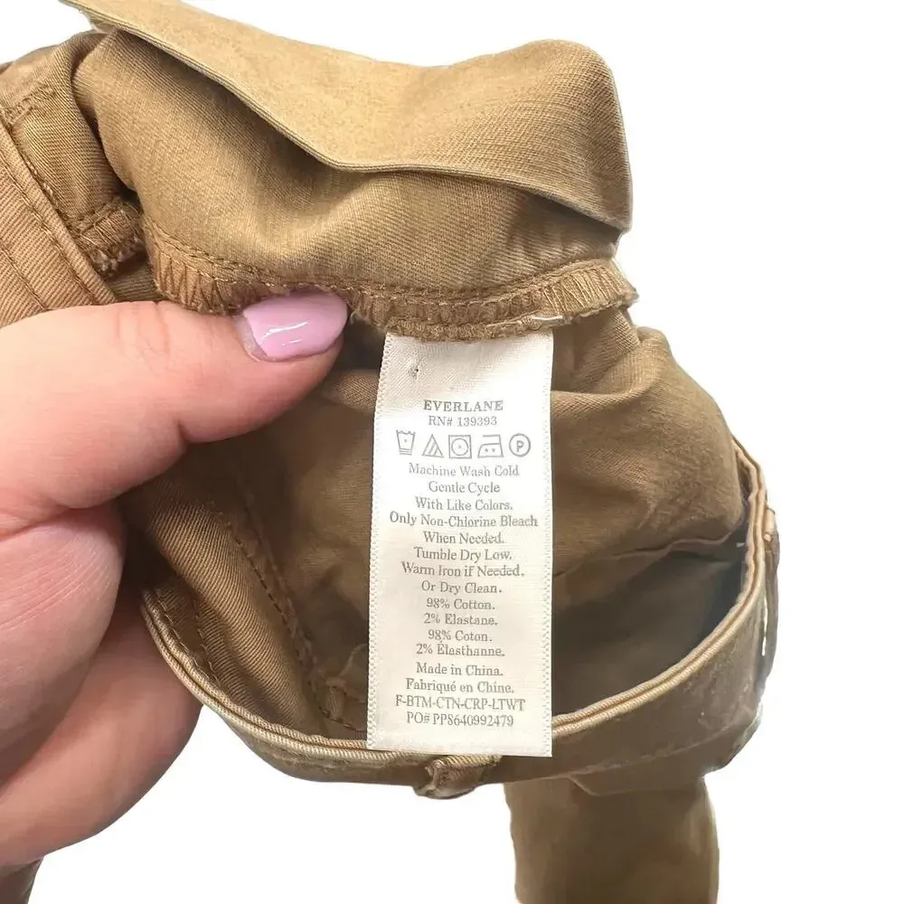 Everlane The Lightweight‎ Wide Leg Crop Chino Pants in Khaki Tan Size 4 - Image 11