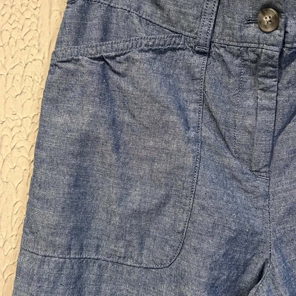 Talbots 100% Cotton Chambray cropped pants size 8 - Image 2