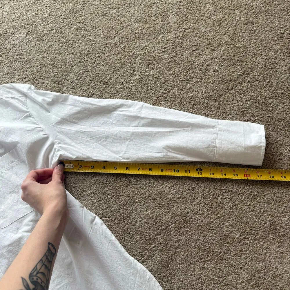 NWT Banana Republic White Long Sleeve Button Down Minimalist Basic Staple Piece - Image 8