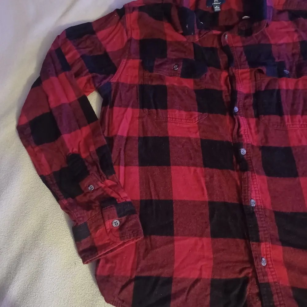 George womens buffalo plaid flannel size medium soft Red - Image 3