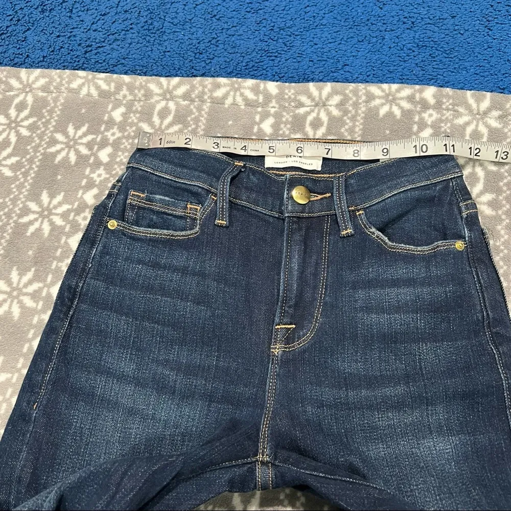 New Frame Le Nouveau Straight Leg Jeans In Overcast Wash Size 23 Style LNSVCF793 - Image 9