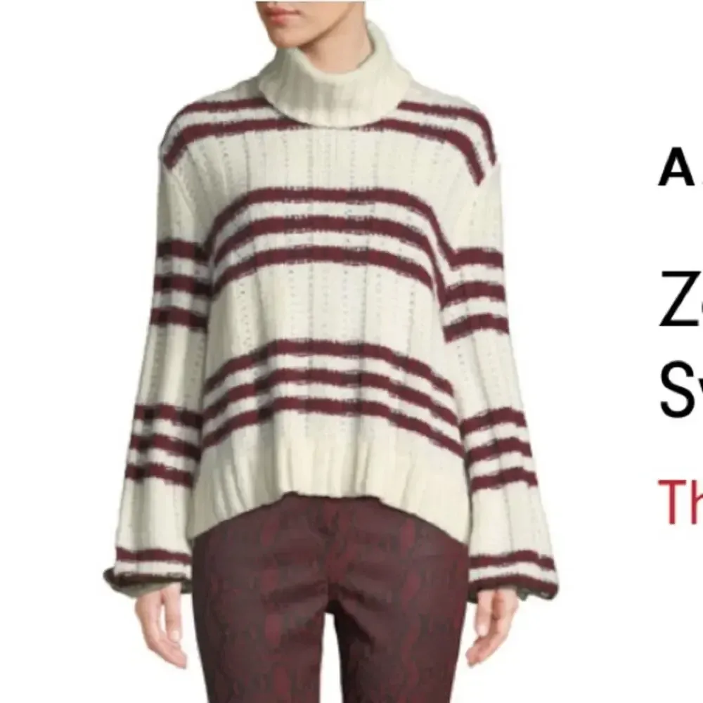 A.L.C. Zaira Striped Turtleneck Sweater Mohair Blend size‎ XS - Image 8