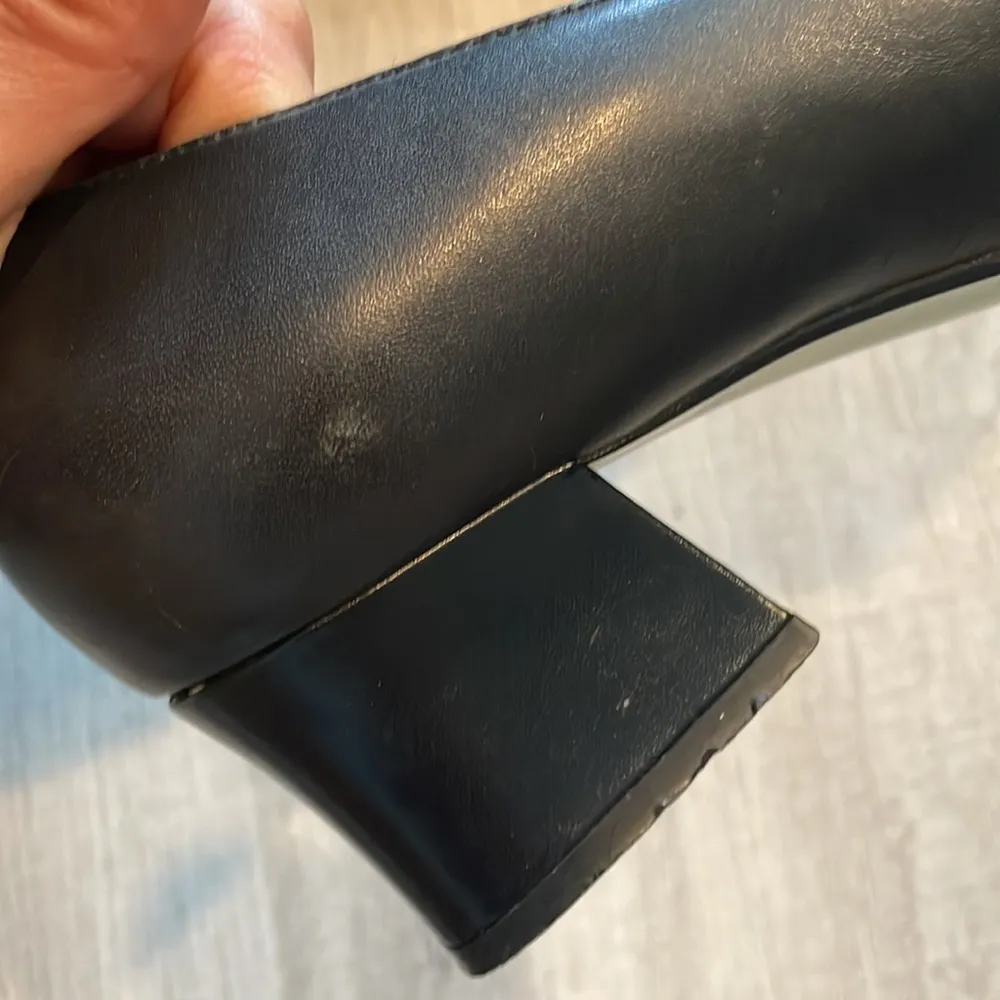 NATURALIZER Black Leather & Fabric Short Heel Shoes Size 6.5W - Image 6