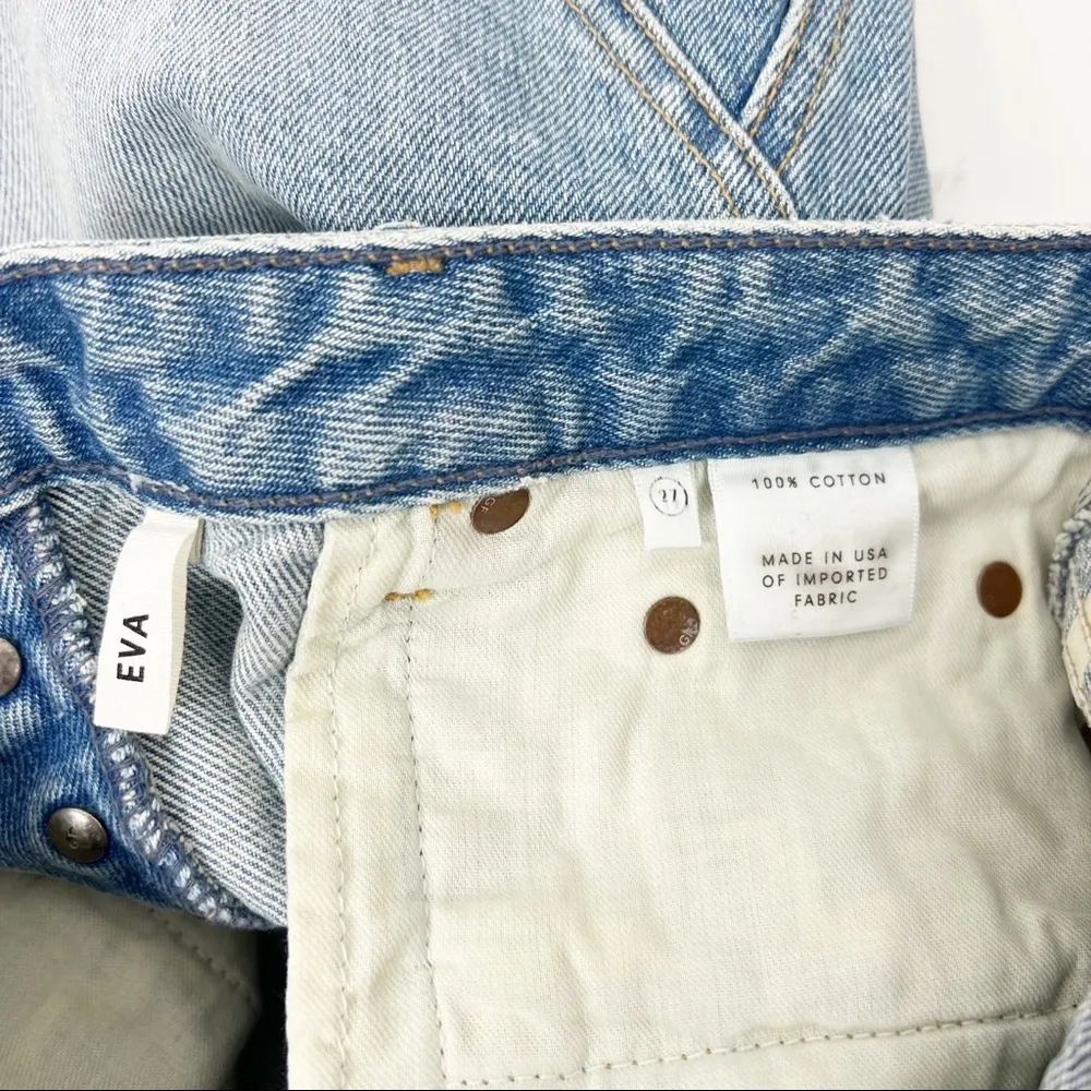 GRLFRND The Eva Denim Skirt in Car Wash Blue Cut Off Revolve Size 27 - Image 3