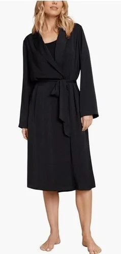 Barefoot Dreams Tie Waist Satin Robe, Luxury Comfort, Black Size Medium, NWT - Image 1