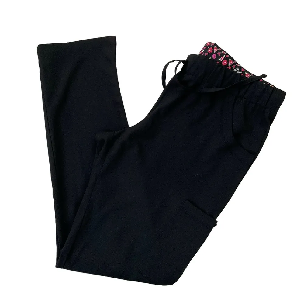 Betsy Johnson Black Cargo Pants Elastic Waist Band Tall Size (37-46) - Image 4