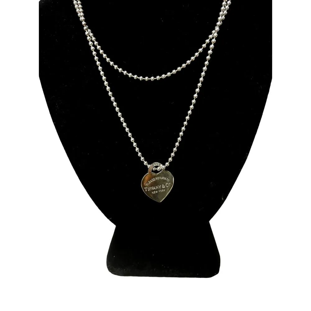 TIFFANY & CO Sterling Silver 34" Return to Tiffany Heart Pendant Necklace - Image 4
