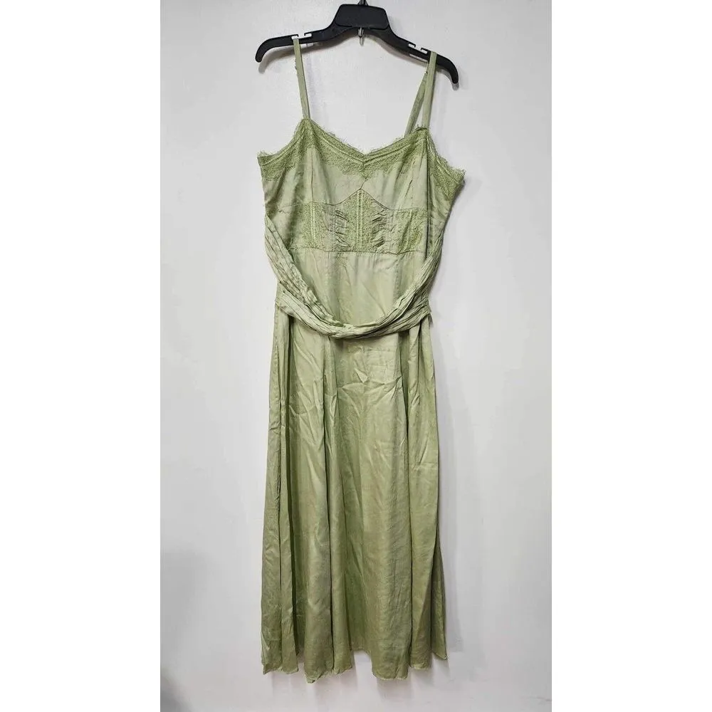 NWT Anthropologie Let Me Be A-Line Lace-Trimmed Midi Dress Size L. B1 - Image 12